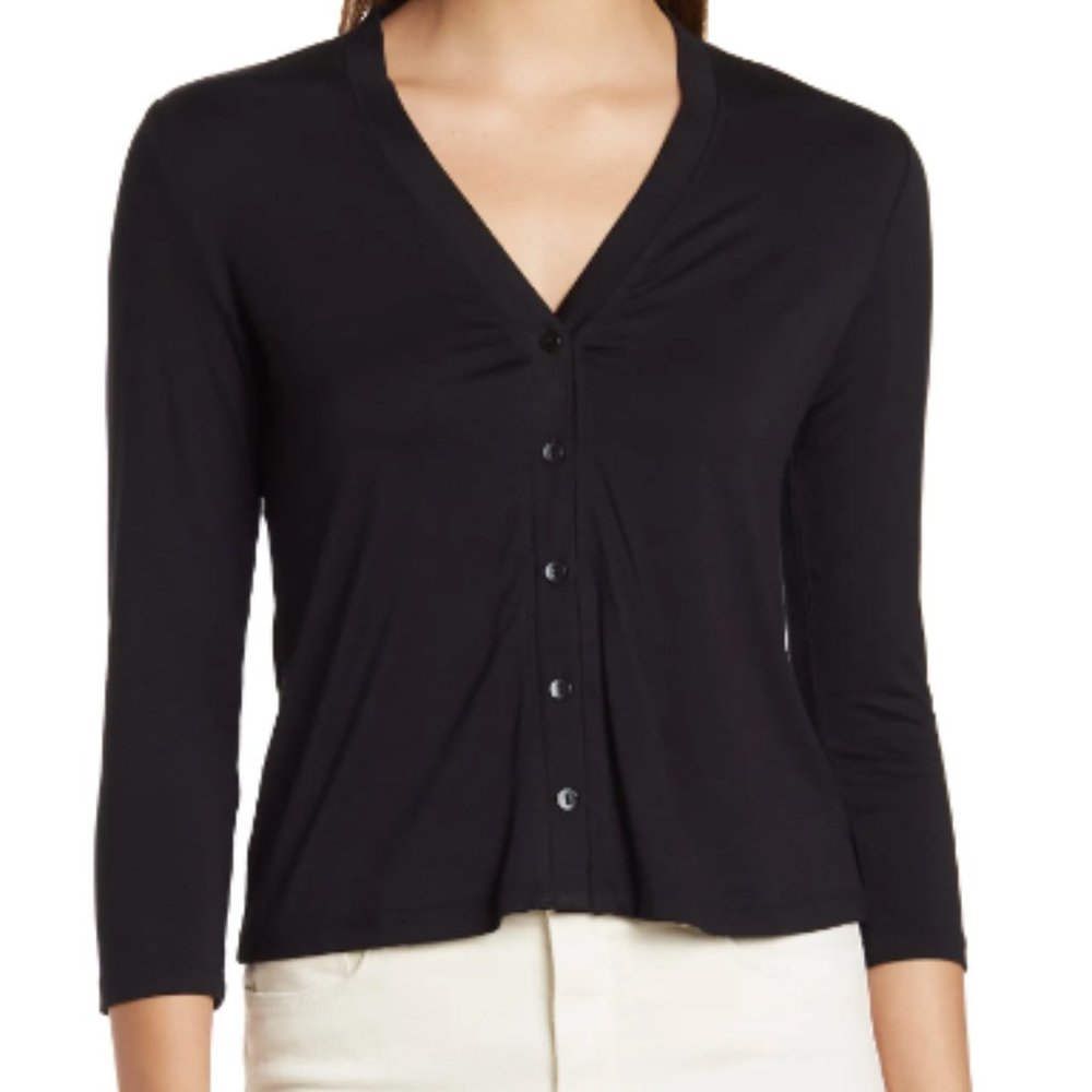 L AGENCE 3/4 Sleeve Cardigan Black